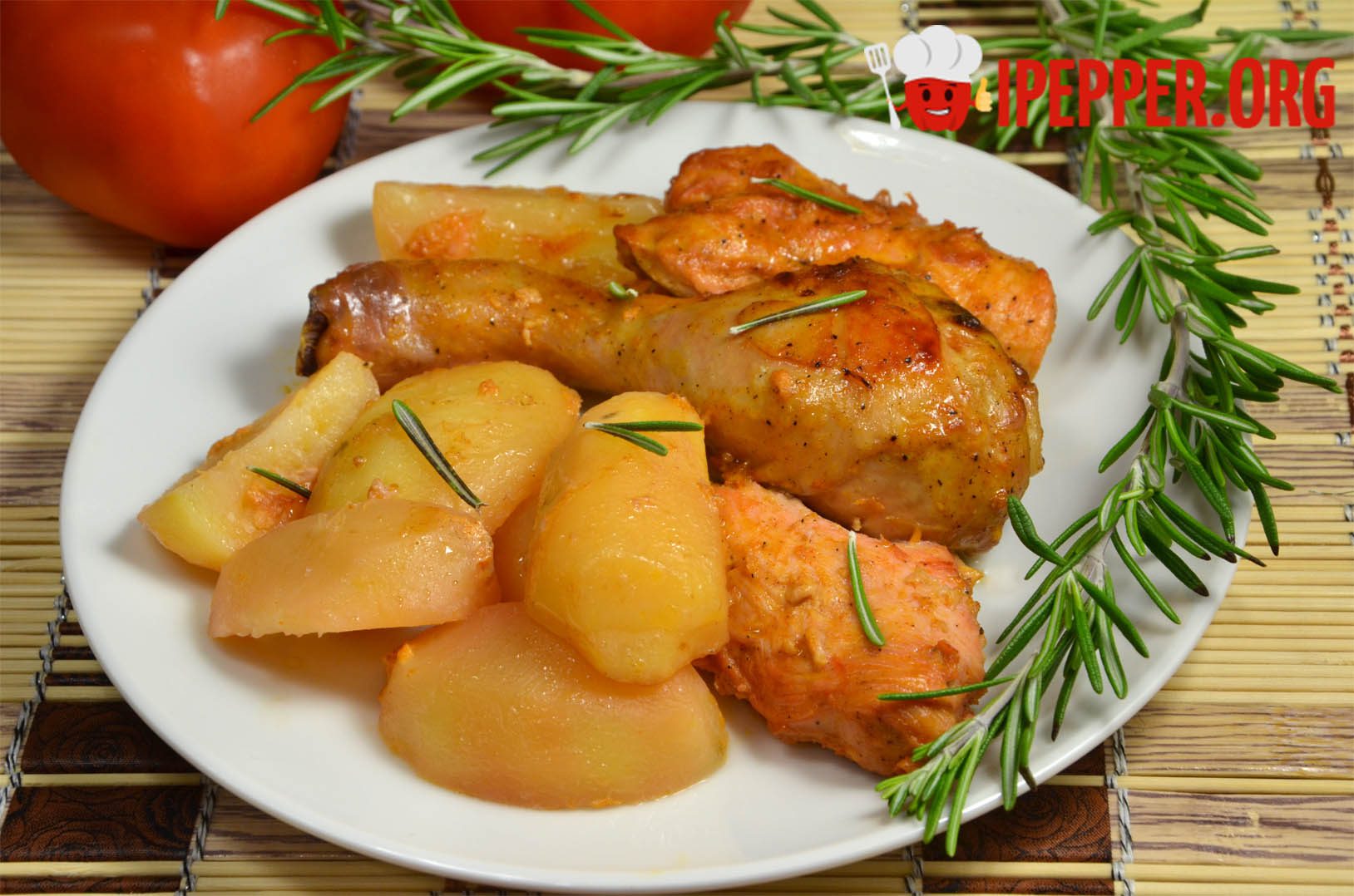 Рецепт Куриное мясо, выдержанное в маринаде и запеченное с картофелем в духовке. Шаг 6