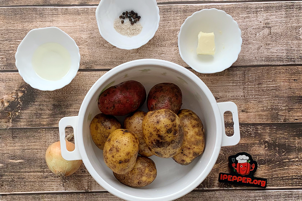 Описание рецепта Жареная картошка с луком